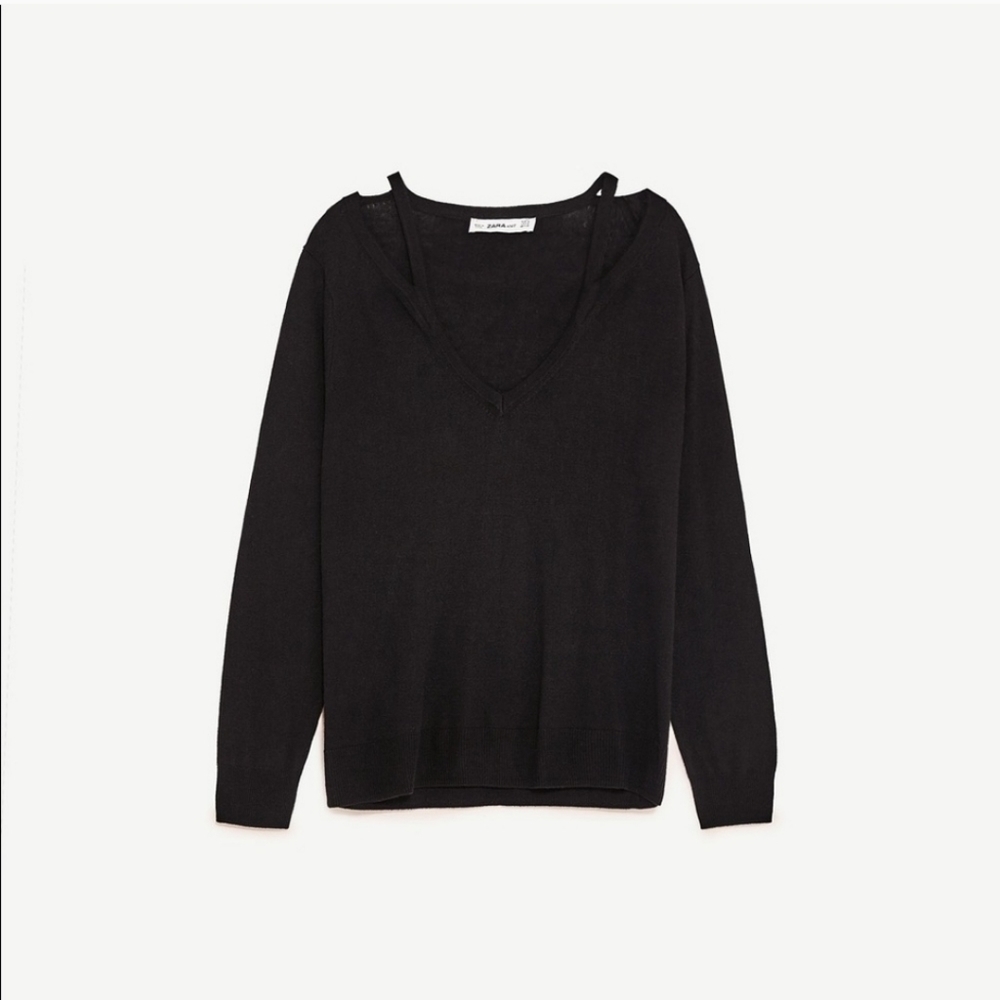 Zara black cut out sweater - Picture 3 of 8